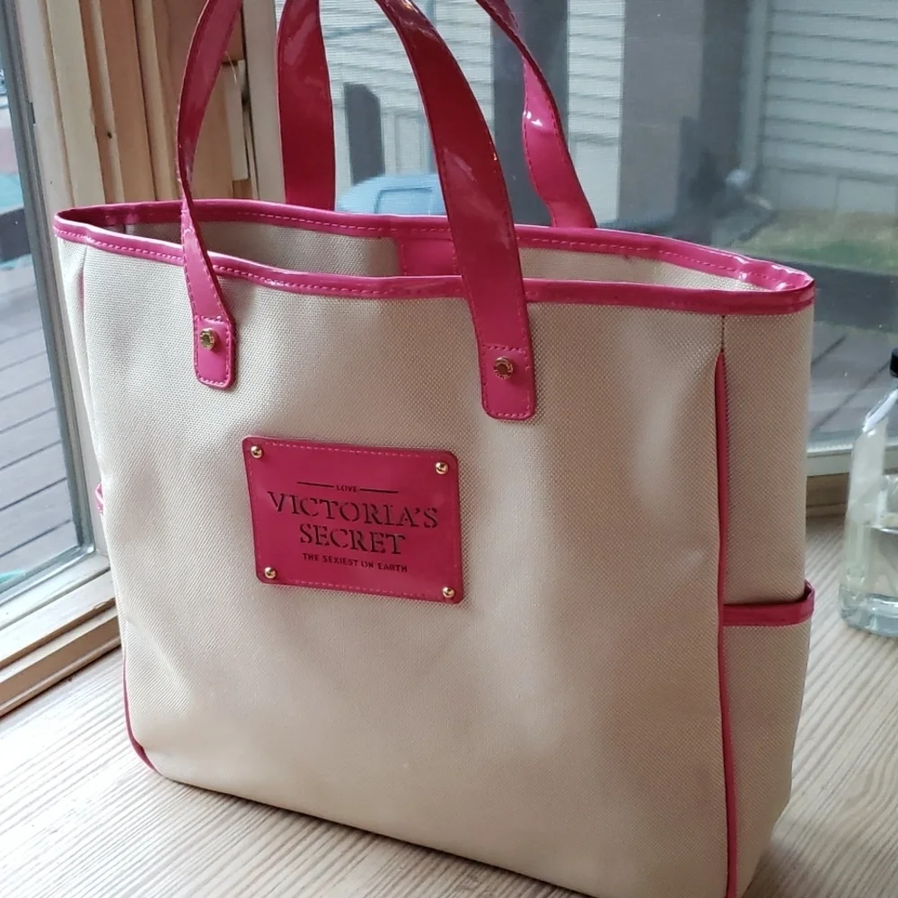 Victoria Secret Y2K Strong Canvas Tote Bags Set of 2✌NWOT 15"W×12.5"H×4" - Picture 8 of 14